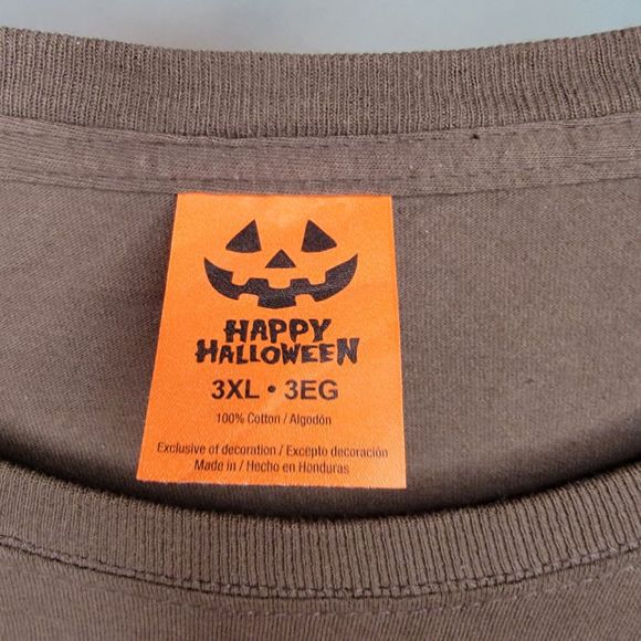 Happy Halloween Graphic Tee Scarecrow Brown SS - Size 3XL - Picture 4 of 4
